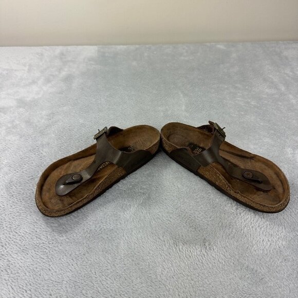 Birkenstock Gizeh Brown Leather Thong Sandals Women’s Size 35 EU - Picture 8 of 10